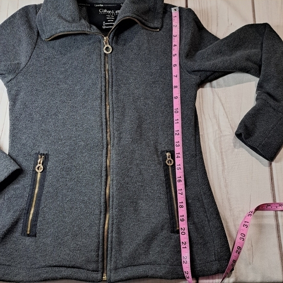 Calvin Klein Performance Fleece Zip Up Extra Small Shacket Sweater Jacket - Picture 9 of 12